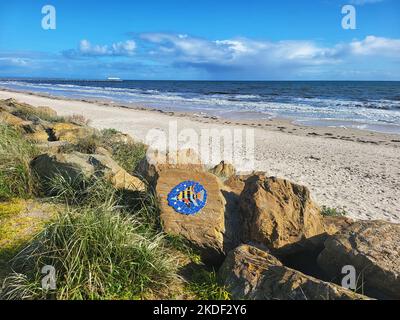 Henley Beach Jetty, Adelaide, South Australia Foto Stock