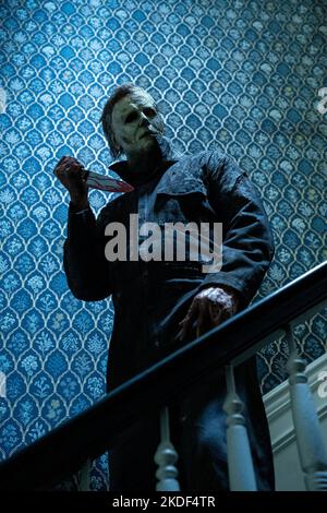 JAMES JUDE COURTNEY a HALLOWEEN TERMINA (2022), diretto da DAVID GORDON GREEN. Credit: Blumhouse Productions / Universal Pictures / Album Foto Stock