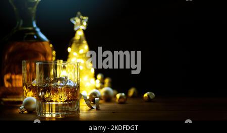 Natale e Capodanno sfondo festa, stagione invernale. Felice Anno Nuovo. Foto Stock