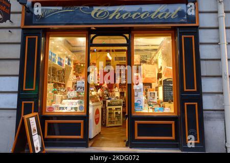 Il Rendez-vous Chocolats è una cioccolateria a Parigi situata in Rue du Rendez-Vous, vicino a Place de la Nation Foto Stock