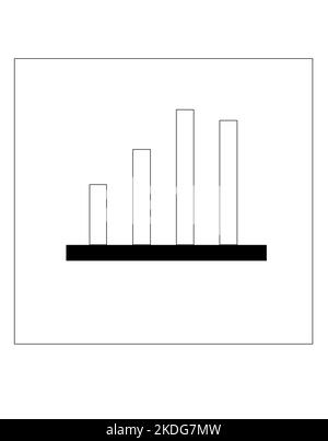 Statistiche icone simboli mono. Grafici a stock in bianco e nero. Diagramma. Icona a linea sottile Imposta il pubblico di destinazione, grafico, crisi, gerarchia, diagramma, cerchio, s Foto Stock