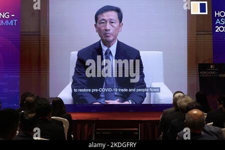 Ministro per la Salute della Repubblica di Singapore ONG Ye Kung, che ha tenuto un discorso al vertice ASEAN di Hong Kong 2022 organizzato dalla Cina del Sud Morning Post tenutosi presso l'Hotel Conrad ad Admiralty.03NOV22 SCMP / Jonathan Wong Foto Stock