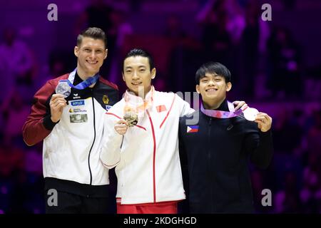 Liverpool, Regno Unito. 06th Nov 2022. Liverpool, Inghilterra, novembre 6th 2022 compete durante le finali dell'apparato ai campionati mondiali di ginnastica di FIG alla M&S Bank Arena di Liverpool, Inghilterra Dan o' Connor (Dan o' Connor/SPP) Credit: SPP Sport Press Photo. /Alamy Live News Foto Stock