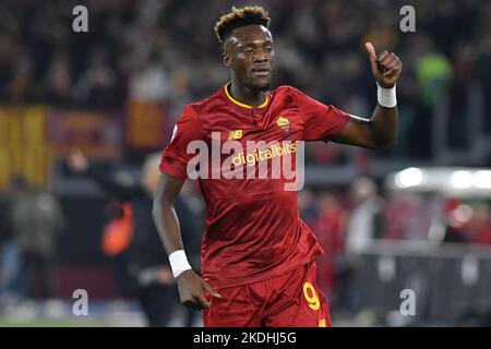 Roma, Italia. 06th Nov 2022. Tammy Abraham di AS Roma durante il calcio Serie A Match, Stadio Olimpico, AS Roma contro Lazio, 06th Nov 2022 Photographer01 Credit: Independent Photo Agency/Alamy Live News Foto Stock