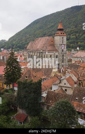 La Chiesa Nera nella città di Brasov, Romania. Foto Stock