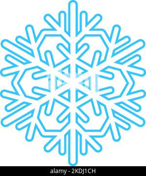 Semplice fiocco di neve fatto di linee blu. Decorazione festiva per Capodanno e Natale, simbolo dell'inverno, elemento di design. Illustrazione vettoriale Illustrazione Vettoriale