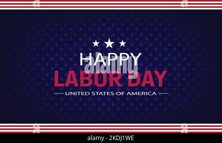 Happy Labor Day degli Stati Uniti d'America.Labor Day banner design Illustrazione Vettoriale