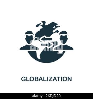 Icona globalizzazione. Icona struttura aziendale semplice monocromatica per modelli, web design e infografiche Illustrazione Vettoriale