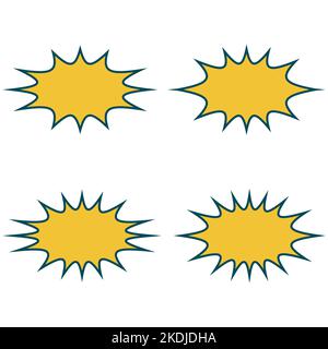 Bang burst bolla, banner fumetto palloncino boom, fumetto chat cloud Illustrazione Vettoriale