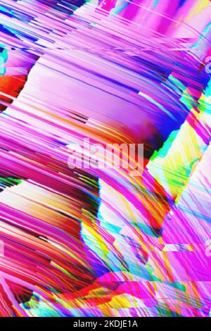 Motion Glitch multicolore sfondo psichedelico testurizzato distorto Foto Stock