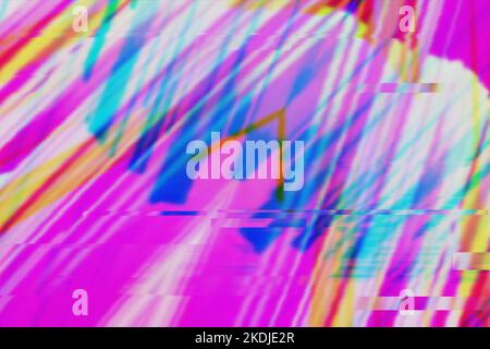 Motion Glitch multicolore sfondo psichedelico testurizzato distorto Foto Stock