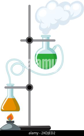 Illustrazione isolata di strumenti e attrezzature scientifiche Illustrazione Vettoriale