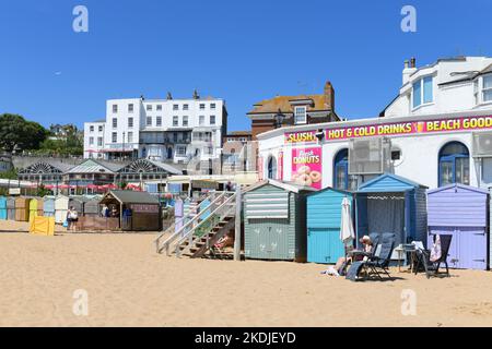 Broadstairs Viking Bay Beach, Broadstairs, Kent, Inghilterra, Regno Unito Foto Stock