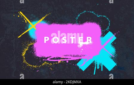 Sfondo creativo con grunge splatter e spazio per il testo Illustrazione Vettoriale