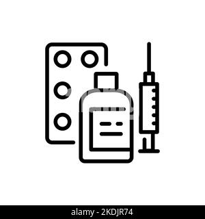 Icona linea nera trattamento infertilità. Concimazione. Illustrazione Vettoriale