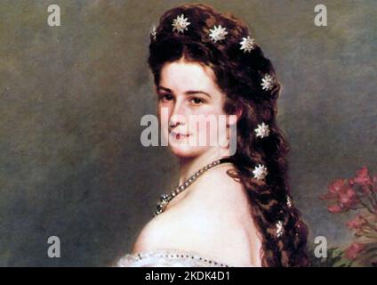 IMPERATRICE ELISABETTA D'AUSTRIA ( 1837-1898 ) nel 1865 di Winterhalter (sezione) Foto Stock