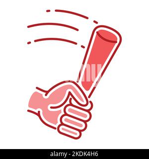 Icona della linea di colore puntiante fisica. Molestie, battute e violenze. Illustrazione Vettoriale