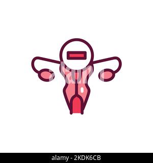 Icona della linea di colore infertilità. Pittogramma di contorno per la pagina web. Illustrazione Vettoriale