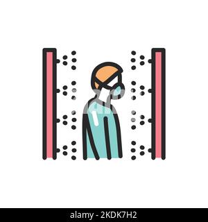 Icona della linea a colori per disinfezione umana. Elemento vettoriale isolato. Illustrazione Vettoriale