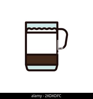 Icona della linea di colore latte. Elemento vettoriale isolato. Illustrazione Vettoriale