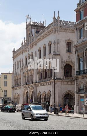 Lisbona, Portogallo - Giugno 02 2018: La stazione ferroviaria di Rossio è una stazione ferroviaria situata in piazza Rossio. Foto Stock