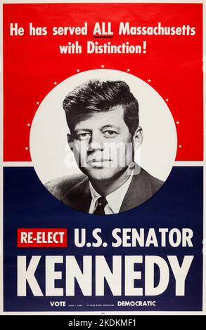 JFK - John F. Kennedy. Un poster della campagna del Senato del 1958. Massachusetts. Foto Stock