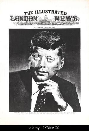 The Illustrated London News, 23 luglio 1960 - JFK John F Kennedy poster Foto Stock