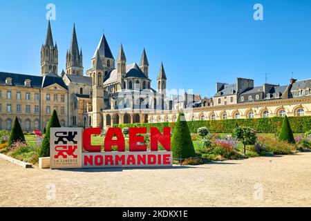 L'Abbazia di Saint-Étienne, conosciuta anche come Abbaye aux Hommes (Abbazia degli uomini), è un ex monastero benedettino nella città francese di Caen, Normandia, d Foto Stock
