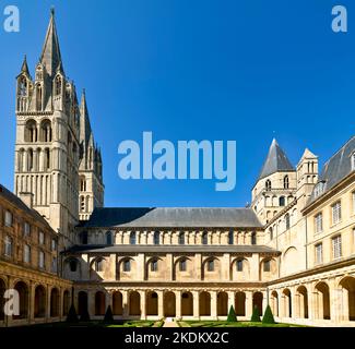 L'Abbazia di Saint-Étienne, conosciuta anche come Abbaye aux Hommes (Abbazia degli uomini), è un ex monastero benedettino nella città francese di Caen, Normandia, d Foto Stock