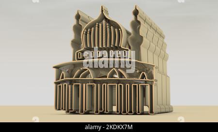 3D Illustrazione di una moschea o Masjid dove i musulmani eseguono preghiere. Modellisti, Architetti, Artisti, Artisti, ingegneri, E i Modelers devono vedere. Foto Stock