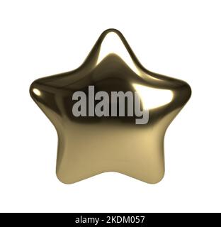 3D stella d'oro scintillare icona. L'elemento Holiday risplende i simboli. Flash magico brillante, fuoco luminoso. Disegno di rendering 3D in plastica lucida realistico, illustratio Foto Stock