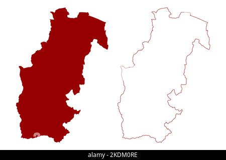 Sevenoaks Distretto non-metropolitano (Regno Unito di Gran Bretagna e Irlanda del Nord, contea cerimoniale Kent, Inghilterra) mappa vettore illustrazione, s Illustrazione Vettoriale