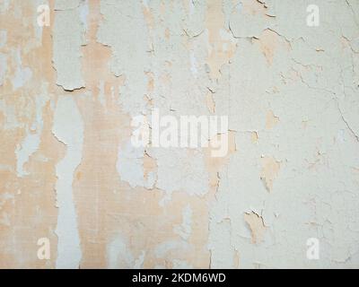Parete vecchio colore bianco pelato sfondo texture. Intonaco invecchiato vuoto superficie grezza stonewall, muro vintage vuoto per lo sfondo. Spazio di copia. Foto Stock