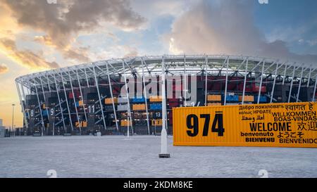 Doha, Qatar - 09,2022 Settembre :974 Stadio Container in Qatar Foto Stock