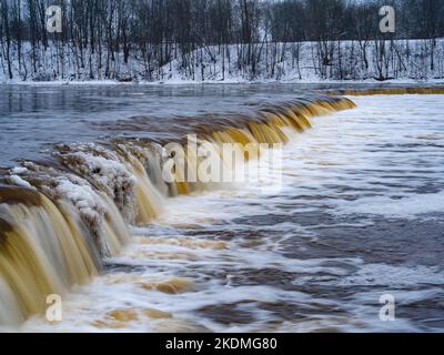 Venta Rapid, cascata sul fiume Venta a Kuldiga, Lettonia Foto Stock