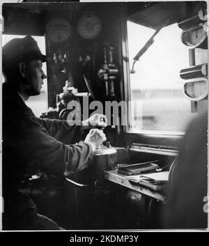 Conducente LOK nella cabina di guida di Elllok. Foto Stock