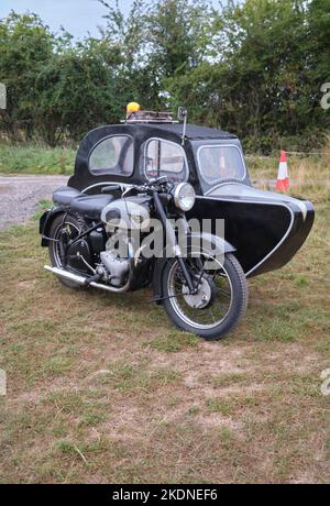 Moto d'epoca con Sidecar Bristol Inghilterra Regno Unito Foto Stock