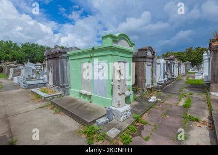 Cimitero Lafayette di New Orleans con le storiche pietre della tomba Foto Stock