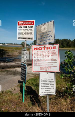 Indicazioni per Captain's Cove Marina a Delta, British Columbia, Canada Foto Stock