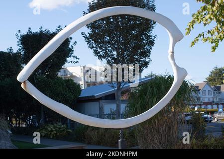 La scultura Eye of the Ocean a Sidney, British Columbia, Canada Foto Stock