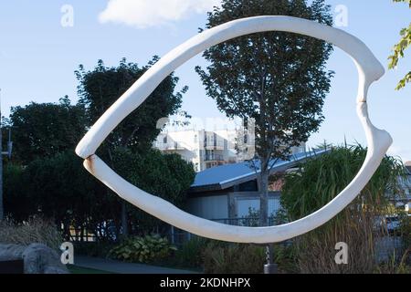 La scultura Eye of the Ocean a Sidney, British Columbia, Canada Foto Stock