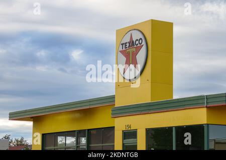 Stazione di servizio Texaco vintage. Sequim, Washington. Foto Stock