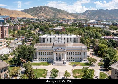 Vista aerea degli edifici della Utah state University Foto Stock