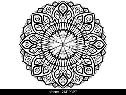 Mantra Mandala, l'arte di meditazione per gli adulti a colorare disegno con le mani by Art by zio 008 Scopri con i motivi dell'universo Foto Stock