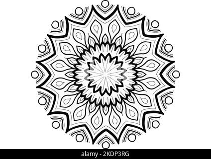 Mantra Mandala, l'arte di meditazione per gli adulti a colorare disegno con le mani by Art by zio 014 Scopri con i motivi dell'universo Foto Stock