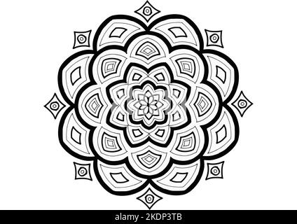 Mantra Mandala, l'arte di meditazione per gli adulti a colorare disegno con le mani by Art by zio 019 Scopri con i motivi dell'universo Foto Stock