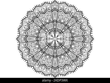 Mantra Mandala, l'arte di meditazione per gli adulti a colorare disegno con le mani by Art by zio 025 Scopri con i motivi dell'universo Foto Stock