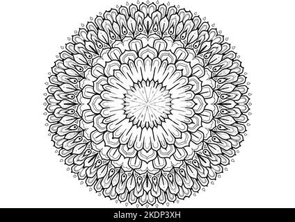 Mantra Mandala, l'arte di meditazione per gli adulti a colorare disegno con le mani by Art by zio 033 Scopri con i motivi dell'universo Foto Stock