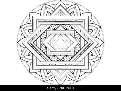 Mantra Mandala, l'arte di meditazione per gli adulti a colorare disegno con le mani by Art by zio 047 Scopri con i motivi dell'universo Foto Stock