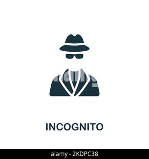 Icona in incognito. Icona monocromatica Simple Cyber Security per modelli, web design e infografiche Illustrazione Vettoriale